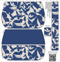Coupon Patron - Pochette YZY Oiseaux Bleus
