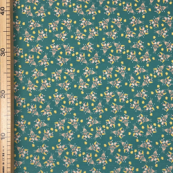 Coupon Coton - Fleurs Séchées émeraude