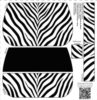 Coupon Patron - Pochette YZY Zèbre