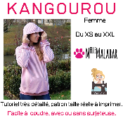 Kangourou Sweat-shirt à Capuche Femme - Patron et Tutoriel PDF à télécharger
