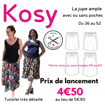 Kosy - Jupe ample - Patron et Tutoriel PDF à télécharger