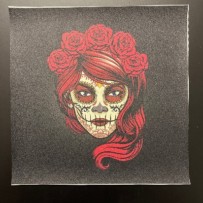 Carré Similicuir 23 cm - Skull Rouge