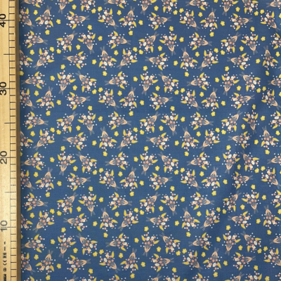 Coupon Coton - Fleurs Séchées Cobalt