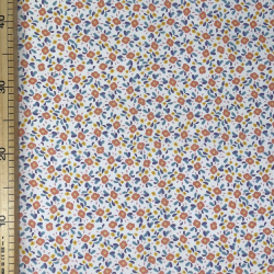 Coupon Coton - Fleurs des Prés Blanc