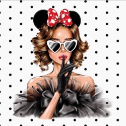 Carré Similicuir 23 cm - Chut noir