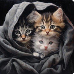 Carré Similicuir 23 cm - Trois Chatons