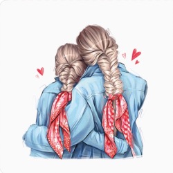 Carré Similicuir 23 cm - Mère et Fille 2