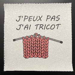 Carré Similicuir 23 cm - J'peux pas j'ai tricot