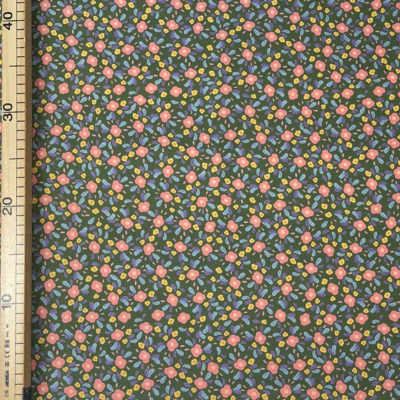 Coupon Coton - Fleurs des Prés Kaki