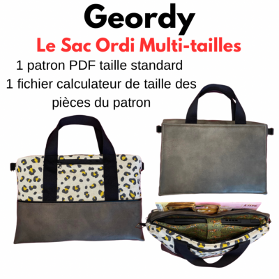 Geordy Sac Ordi - Tutoriel et Patron - fichier pdf à télécharger