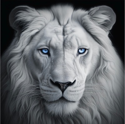 Carré Similicuir 46 cm - Lion Blanc