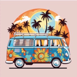 Carré Similicuir 23 cm - Van Hawaï