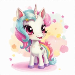 Carré Similicuir 23 cm - Licorne1