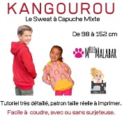 Kangourou Sweat-shirt à Capuche Enfant - Patron et Tutoriel PDF à télécharger