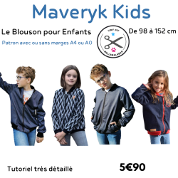 Maveryk Kids - Blouson Enfant Mixte -Patron et Tutoriel PDF à télécharger