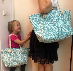 Sac de Plage Mère Fille - Tutoriel et plans de coupe 2 tailles -PDF