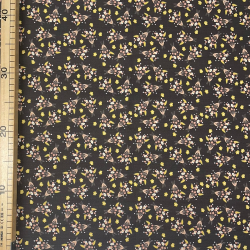 Coupon Coton - Fleurs Séchées Noires