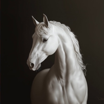 Carré Similicuir 23 cm - Cheval Blanc