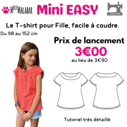 T-shirt Mini EASY Fille - Patron et Tutoriel PDF à télécharger