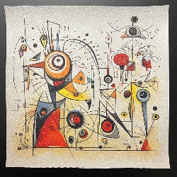 Carré Similicuir 23 cm - Art abstrait