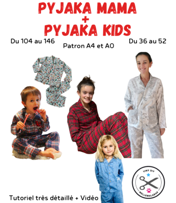 Pyjama Mama & Kids - Pyjama Femme et Enfant - Patron et Tutoriel PDF à télécharger