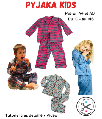 Pyjama Kids - Pyjama Enfant - Patron et Tutoriel PDF à télécharger