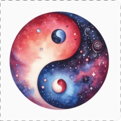 Carré Similicuir 23 cm - Ying Yang 1