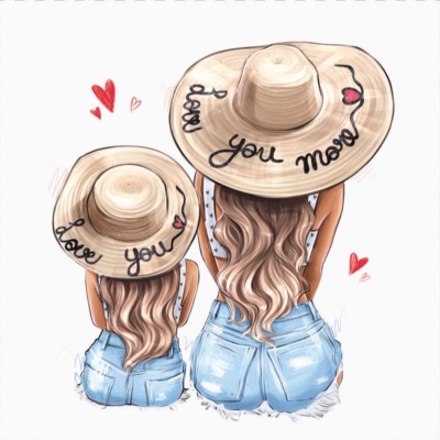 Carré Similicuir 46 cm - Mère et Fille 1