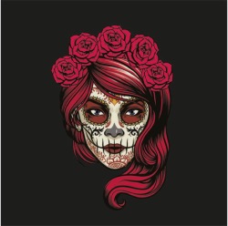 Carré Similicuir 34 cm - Lady Skull BX