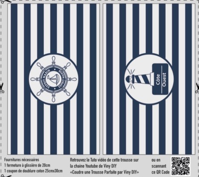 Rectangles trousse Suédine 2 x 23 cm x 14 cm - Marin