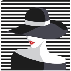 Carré Velours 23 cm - Geneviève Noir