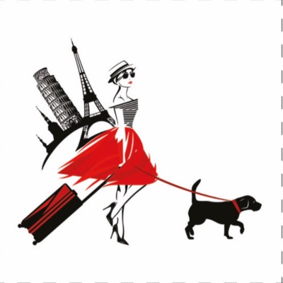 Carré Similicuir 23 cm - Voyageuse