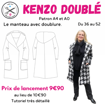 Kenzo avec Doublure Manteau Femme - Patron et Tutoriel PDF à télécharger