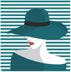 Carré Velours 23 cm - Geneviève Vert