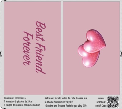 Rectangles trousse Suédine 2 x 23 cm x 14 cm - Best Friend