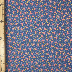Coupon Coton - Fleurs des Prés Cobalt