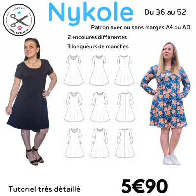 Robe Nykole Femme - Tuto et Patron PDF à télécharger