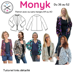 Monyk chemise ouverte col châle - Tuto et Patron PDF à télécharger