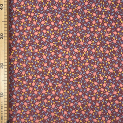 Coupon Coton - Fleurs des Prés Lie de Vin